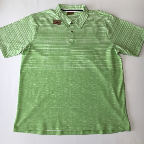 Big Sky Outfitters Green Striped Polo Short Sleeve - Picture 3 of 8